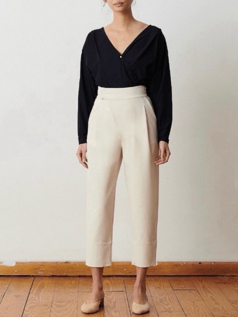 ADAY Portfolio Pants High Waist Tapered The "Un-Suit" Pant Oat Beige XL